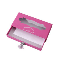 Nouvelles boîtes en carton pour cils de couleur douce, emballage cadeau avec fenêtre en PVC, petites boîtes cadeaux pour cils, logo personnalisé, impression UV