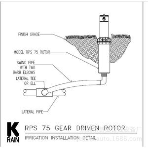 Aspersor emergente K-Rian de 1 pulgada, sistema de riego de césped de plástico para patios grandes y espacios verdes públicos - Product Image 2