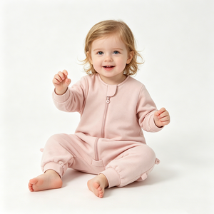 Sac de couchage Hongbo à fermeture éclair bidirectionnelle, pour bébé, uni, à manches longues, couverture portable pour enfants, 1.0 <span class=keywords><strong>TOG</strong></span>, coton biologique, sacs de couchage pour bébés et enfants - Product Image 2