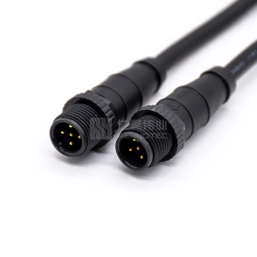waterproof connector cable M12 Male to Male Straight Overmolded Cable