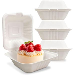 6 10 Inch Bagasse Biodegradable Reusable Disposable Eco-Friendly Waterproof Compartment Plates for Birthday Parties and Camping - Product Image 1