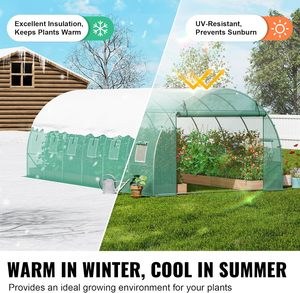 <span class=keywords><strong>Serre</strong></span> tunnel robuste pour jardinage, serres agricoles avec porte enroulable et fenêtres ventilées pour la culture des plantes - Product Image 3