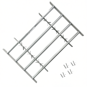 Grille de sécurité réglable à 4 barres transversales pour fenêtres de 27,6 à 41,3 pouces, design industriel en acier inoxydable, installation facile - Product Image 3