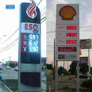 Panneau de prix de gaz LED pour <span class=keywords><strong>station</strong></span>-service, haute luminosité 20 pouces forme 8.888 8.889/10 - Product Image 1