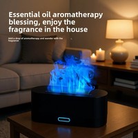 Diffuseur ultrasonique à flamme simulée colorée, humidificateur de bureau USB, lampe d'ambiance aromathérapie aux huiles essentielles