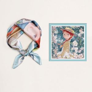 Pañuelo de Seda Elegante de Lujo para Mujer, Pañuelos Delgados de Satén de Seda para Verano, 70*70CM, Pañuelo de Seda para el Cabello - Product Image 4