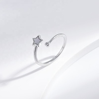Großhandel Plata 925 Sterling Silber Mond Stern Fingerring Casual Gravur Naturstein Niedliche Muschel Verstellbare Ringe für Frauen
