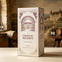 Boîte à vin française de qualité supérieure personnalisée, imprimée en offset, Château Reserve, expédition rapide en 72h, emballage en carton imperméable