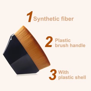 Portable Flat Synthetic Hair Makeup Brush Plastic Handle for <b>Foundation</b> Blush Concealer Use - Product Image 6