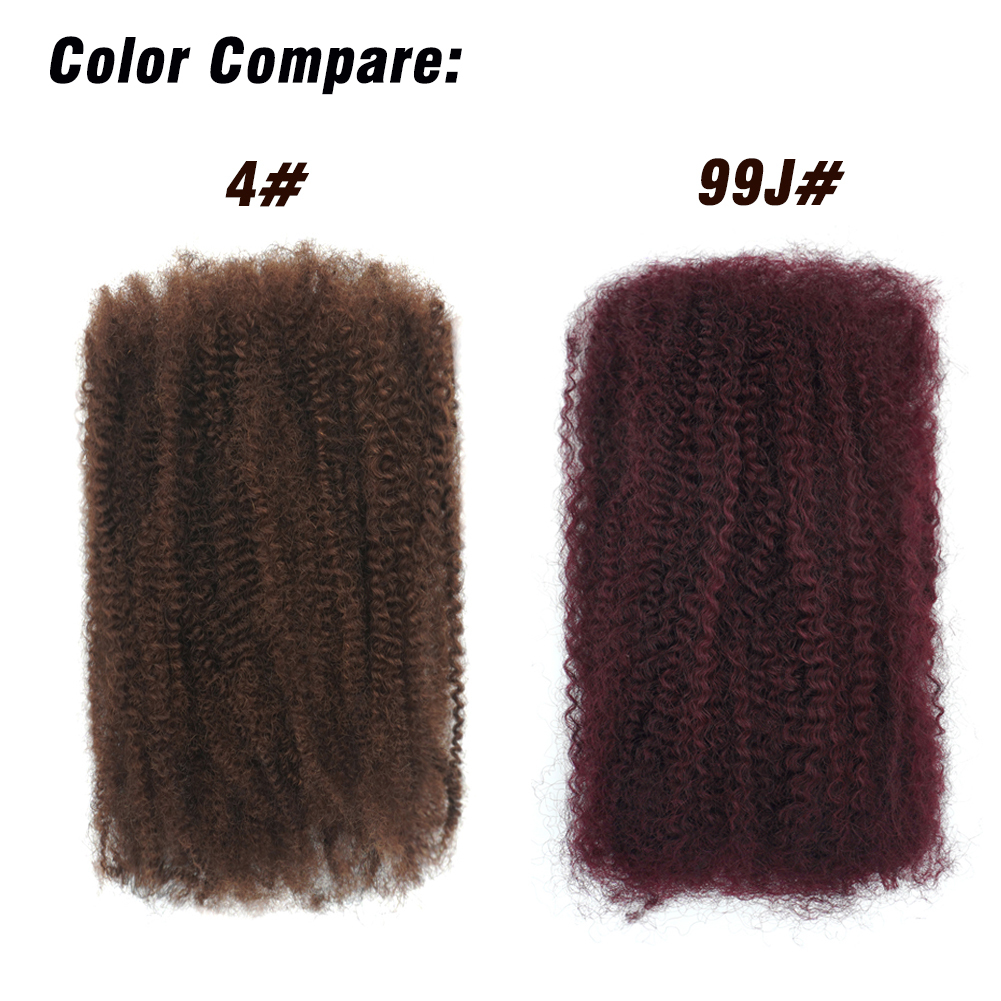 KAMA High Quality 50g 4C Afro Kinky Curly Bulk Human Hair Extensions Remy Hair in 8- 28 Inches Stretched Length for Women Braids Detail Section 4