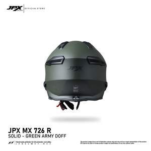 Casque intégral modulaire JPX MX 726 R avec couleur vert uni, design modulaire et confort supérieur pour une conduite sans peur. - Product Image 4