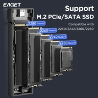 EAGET Boîtier SSD M.2 SATA & PCIe personnalisé en gros jusqu'à 10Gbps Interface Type-C 3.2 Prise en charge 6 To pour PC Boîtier SSD Boîtier Hdd