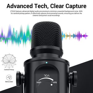 Zimhome Nouvelle Arrivée 2024 ZTD33 <span class=keywords><strong>Microphone</strong></span> de Podcast Dynamique Cardioïde Filaire XLR/USB 96KHz/24Bit pour Enregistrement Professionnel - Product Image 5