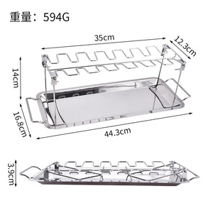 Stainless Steel Chicken Leg Grill Rack Folding Portable BBQ Baking Tray Multi Functional Cooking Accessory - Product Image 2