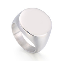 Bague géométrique ronde en acier inoxydable pour hommes, femmes, unisexe, avec logo gravé au laser à froid, en acier titane brillant, idéale pour les fêtes