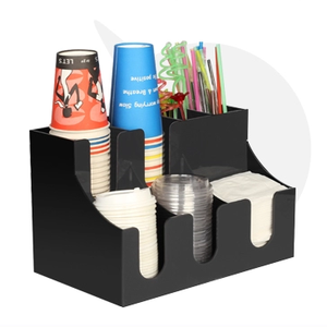 Mesa <span class=keywords><strong>de</strong></span> Bar <span class=keywords><strong>de</strong></span> acrílico para café, estante organizador para paquetes <span class=keywords><strong>de</strong></span> leche, bolsas <span class=keywords><strong>de</strong></span> azúcar, bolsas <span class=keywords><strong>de</strong></span> café, almacenamiento y organización - Product Image 6