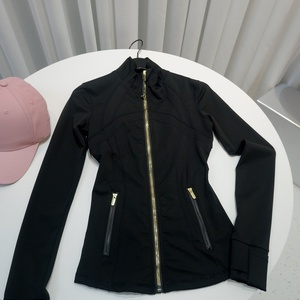 Chaqueta Deportiva de Yoga para Mujer, Delgada y Moldeadora, de Spandex/Nylon, Color Oro Rosa, Tercera Generación, Sin Malla, Cuello Alto, Absorbe el Sudor - Product Image 6