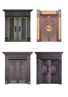 Porte d'entrée principale moderne pour villa, double porte en aluminium moulé, porte de sécurité avec isolation phonique pour ferme, école, cuisine