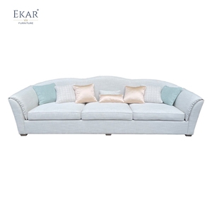 Ekar โซฟาผ้าโค้งเรียบง่ายทันสมัยสำหรับห้องนั่งเล่นพร้อมเบาะกำมะหยี่ - Product Image 1