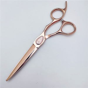 Ciseaux à effiler en or rose de 6,0 pouces en acier inoxydable avec 28 dents pour usage professionnel en coiffure - Product Image 4