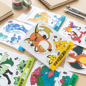 Pegatinas de Evolución de Pokémon, Papel Sintético con Acabado Mate, Surtido Aleatorio, Material Escolar Coreano para Niños, Decoración Anime - Product Image 3