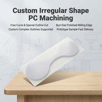 Plaque en polycarbonate PC usinée sur mesure par CNC, avec bords fraisés et formes irrégulières pour couvercle de lampe d'équipement, selon dessin OEM