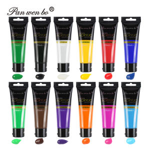 Panwenbo 24 colores 75ml colorido medio <span class=keywords><strong>pintura</strong></span> artista profesional <span class=keywords><strong>pintura</strong></span> acrílica juego para lienzo papel vidrio y piedra <span class=keywords><strong>pintura</strong></span> OEM - Product Image 1