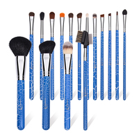 Ensemble de 16 pinceaux cosmétiques professionnels Dongmei avec pinceau éventail et compatibilité correcteur - Poils de chèvre et de poney, manche en bois