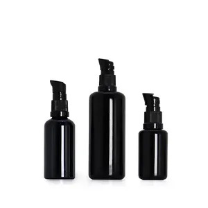 5ml 15ml 30ml 50ml 100ml 150ml 200ml 250ml Black Dark Uv Violet Lotion Cosmetic Bottle Glass Essential Oil Bottle