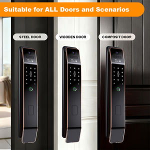 Tuya Wifi Serrure <span class=keywords><strong>de</strong></span> porte intelligente en laiton Intelligent Digital Empreinte digitale et reconnaissance faciale Sécurité Électronique Cerradura Home Cloud Data - Product Image 3