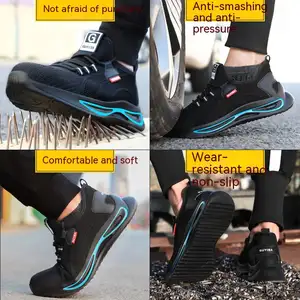 2023 sicurezza antiforatura antiscivolo leggero e traspirante scarpe antinfortunistiche da uomo con punta in acciaio/scarpe antinfortunistiche