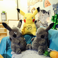 Peluche Pikachu brodée en coton PP de haute qualité, avec logo éclair, style Kawaii Pokémon, coussin de sommeil, grande taille, vente en gros
