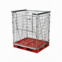 Châssis de palette en treillis métallique sans fond à verrouillage par gravité, galvanisé, entièrement soudé, empilable et démontable pour stockage en entrepôt