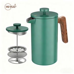 2025 gran oferta prensa francesa 1000 ml <span class=keywords><strong>cafetera</strong></span> 4 tazas mango de madera de acero inoxidable prensa de café francés - Product Image 1