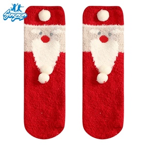 <span class=keywords><strong>Chaussettes</strong></span> de Noël pour enfants, épaisses <span class=keywords><strong>et</strong></span> chaudes, en forme de triangle, boîte cadeau pour <span class=keywords><strong>homme</strong></span>, polaire corail, Père Noël, élan, cadeau de fête - Product Image 6