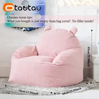OTAUTAU Housse de pouf d'angle moderne inclinable en velours côtelé de coton pour enfants SF521 sans rembourrage