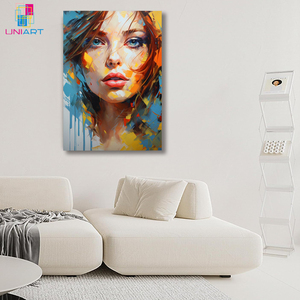 Arte stampa per soggiorno decorazione UNIART <span class=keywords><strong>Banksy</strong></span> pittura artistica di una donna con vernice colorata sul suo viso - Product Image 3