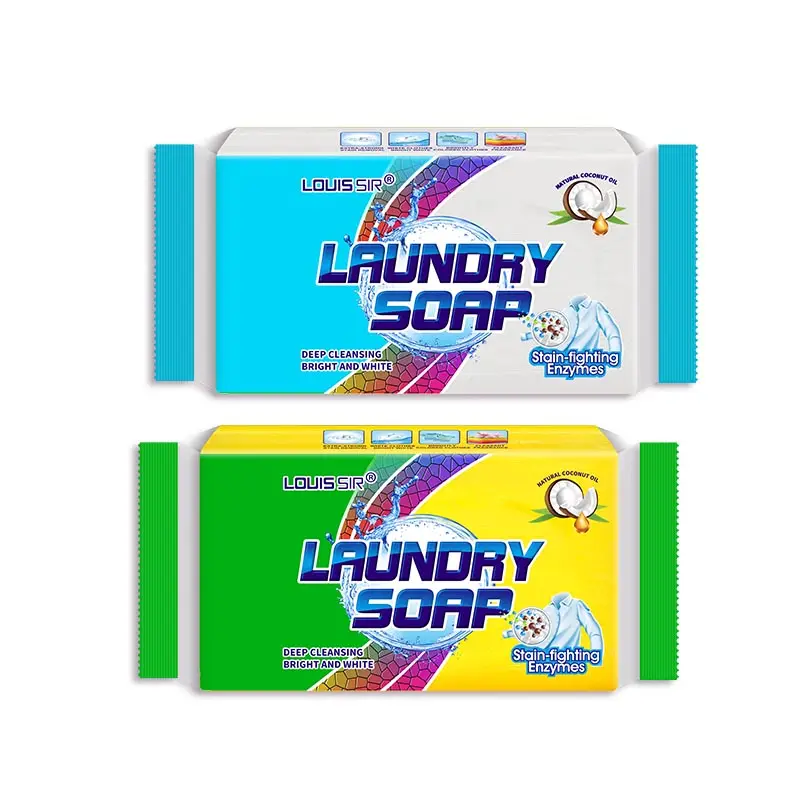 Barres de savon à lessive douces et transparentes personnalisables OEM Produit de lavage de savon de haute qualité à faible quantité minimale de commande à haut rendement