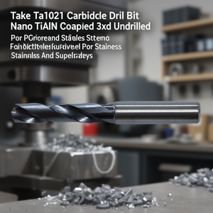 Broca de Carburo Ttake Ta1021 con Recubrimiento Nano TiAlN 3Xd sin Perforar para Acero Inoxidable y Superaleaciones de PU - Product Image 3