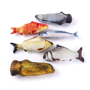 Offre Spéciale – Jouet interactif pour chat en forme de poisson, 20CM, 30CM, 40CM, avec herbe à chat et coussinets à jeter pour le jeu et <span class=keywords><strong>la</strong></span> mastication - Product Image 2