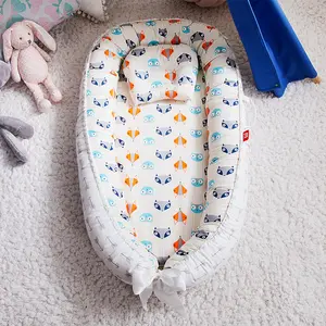 CPC ASTM CPSIA 인증 유아 안락 슈퍼 부드럽고 통기성 아기 둥지 잠자는 접이식 휴대용 아기 유아용 침대 신생아