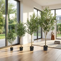 Arbre d'olivier artificiel de haute qualité pour la décoration de la maison et du salon, arbre d'olivier en plastique avec pot