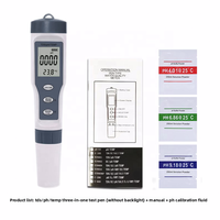 Testeur de qualité de l'eau 3 en 1 PH TDS Thermomètre Stylo 0,1 Précision du PH pour le traitement des eaux usées industrielles Matériel plastique