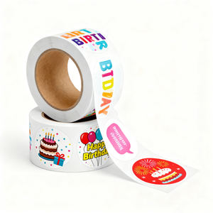 Rotoli di <span class=keywords><strong>etichette</strong></span> autoadesive impermeabili resistenti UV compleanno adesivi personalizzabili <span class=keywords><strong>per</strong></span> biglietti d'auguri - Product Image 2
