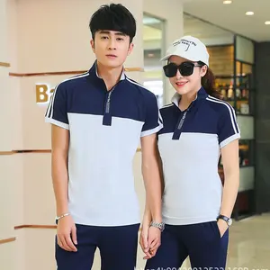 RG-Unisex polo beyaz kısa kollu t shirt ve pantolon kız ve erkek yaz okul üniforması