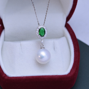 Collier pendentif en forme de gourde en perle d'eau douce ronde de 11-12 mm, forte luminosité, faible défaut, argent S925 pour femmes - Product Image 4