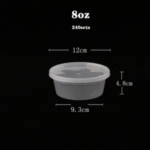 जाने के लिए डिस्पोजेबल अमेरिकन सूप कप राउंड पीपी प्लास्टिक 8/12/16/24/32oz खाद्य कंटेनरों में जोड़ा जा सकता है