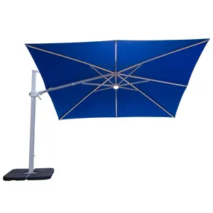 Kunden spezifisches Logo Sonnenschirm Sonnenschirm LED Cantilever Regenschirm Garten Outdoor Sonnenschirm mit Licht