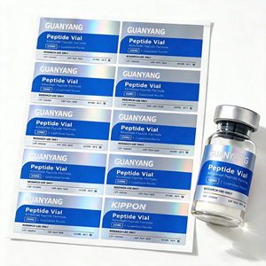 Étiquettes personnalisées pour flacons de peptides holographiques 3ml 5ml 10ml Autocollants en vinyle adhésifs imperméables pour emballages pharmaceutiques médicaux - Product Image 1