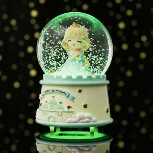 Quà Tặng Ngày Lễ Trái Tim Cô Gái Sáng Tạo Mới Cho Trẻ Em Hộp Nhạc Quả Cầu Pha Lê Đèn Tuyết Nhiều Màu Tự Động Gia Đình Lâu Đài Công Chúa Bằng Nhựa - Product Image 4